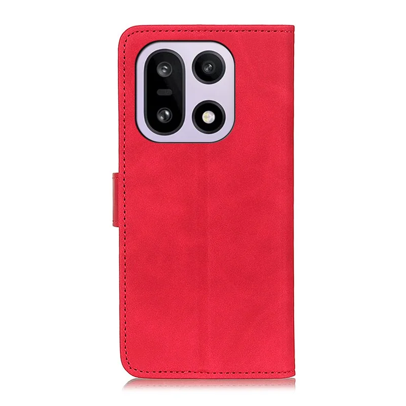 KHAZNEH For OnePlus 15 5G Case PU Leather Retro Texture Phone Cover - Red