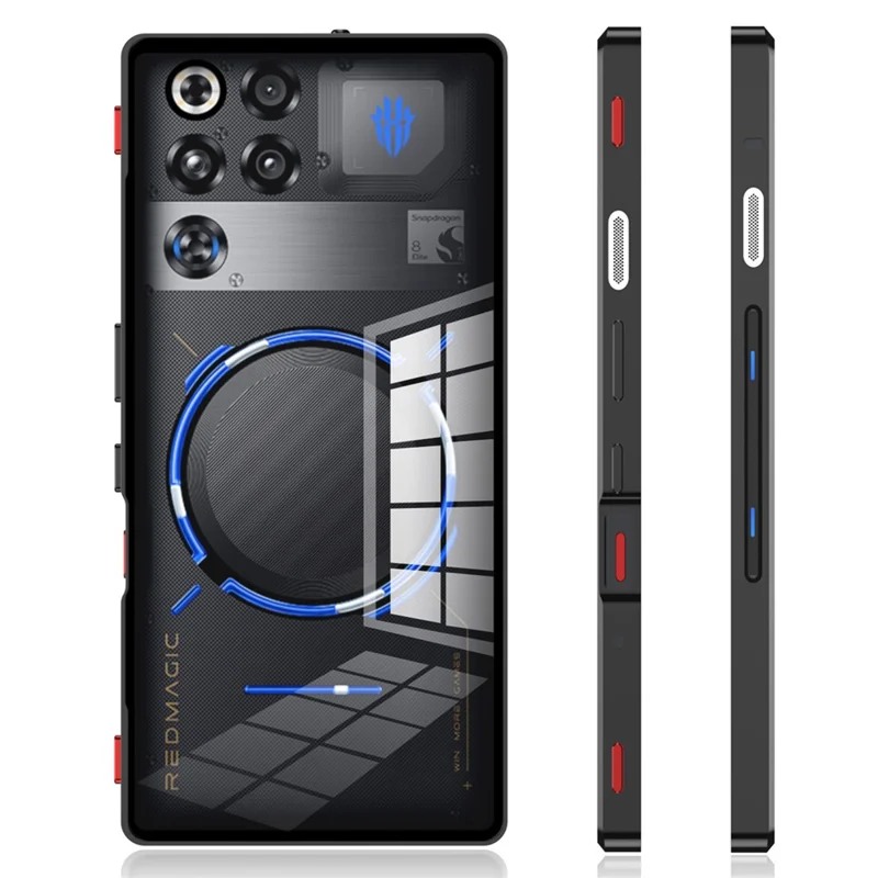 Für ZTE nubia RedMagic 11 Pro 5G / 11 Pro+ 5G Hülle Metallrahmen Glas Rückseite Telefonabdeckung mit Game Schultertaste - Schwarz