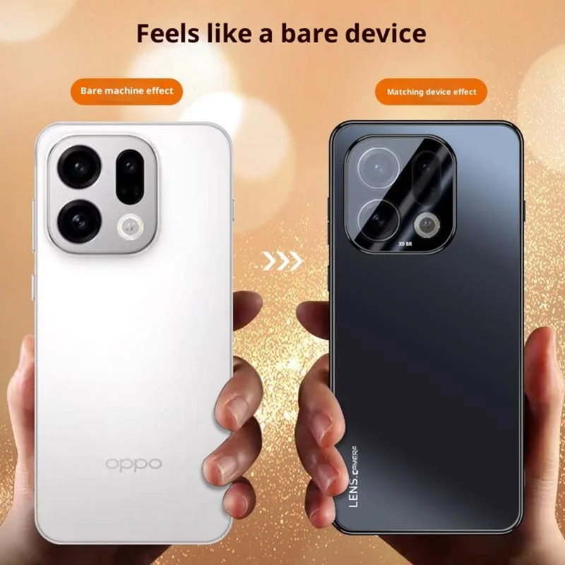 For Oppo Find X9 5G Case Acrylic + TPU + Metal Anti-Scratch Phone Cover with Electroplating Frame - White