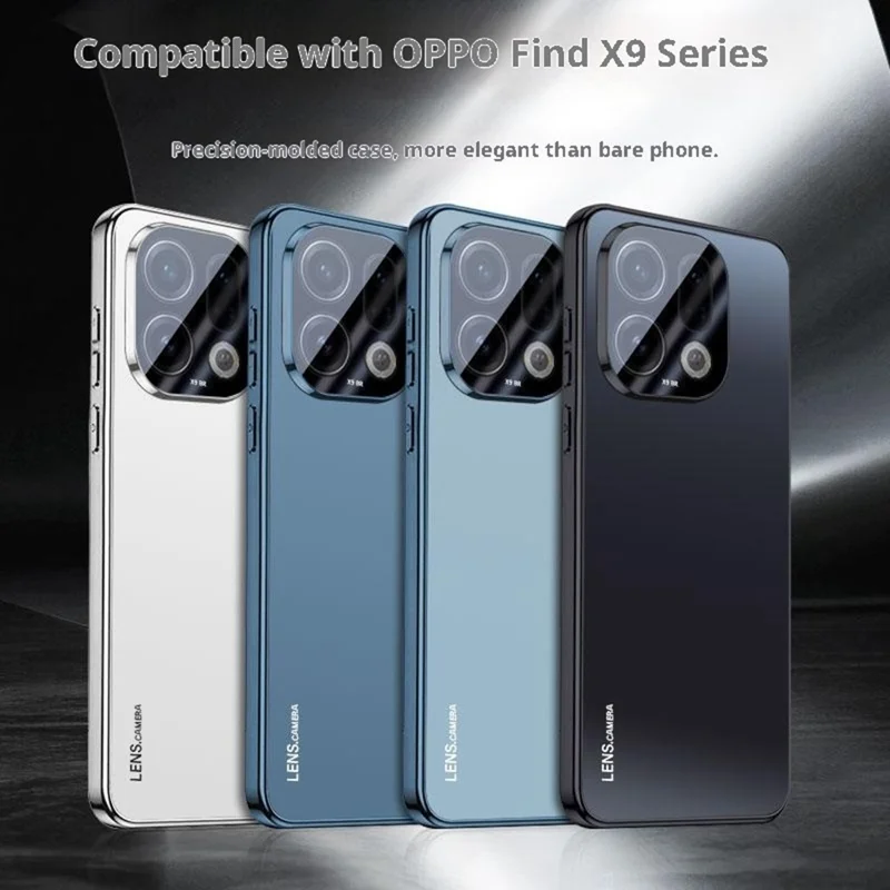 For Oppo Find X9 5G Case Acrylic + TPU + Metal Anti-Scratch Phone Cover with Electroplating Frame - White