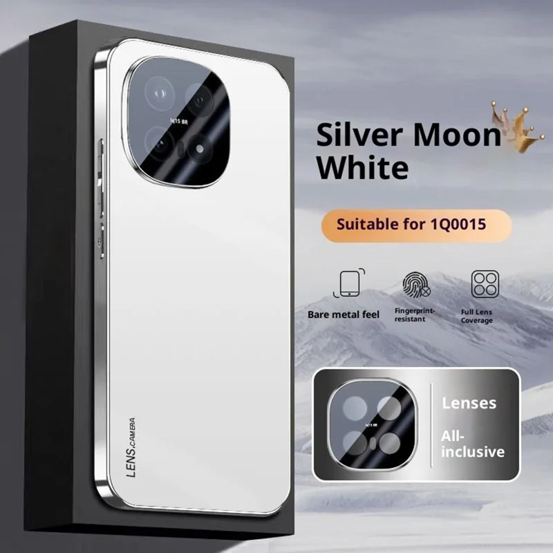 Für vivo iQOO 15 5G Hülle Acryl + TPU + Metall Kratzer-Schutz Handyhülle mit Elektroplattierungsrahmen - Weiß