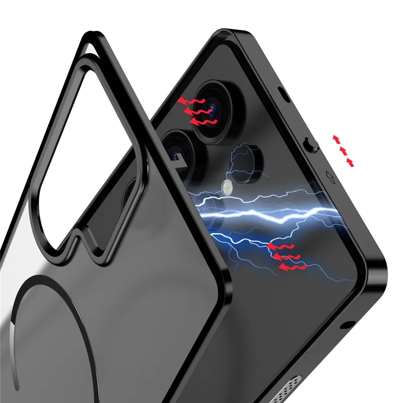 For Samsung Galaxy S25 / S24 Case Magnetic Case Aluminium Alloy PC Matte Phone Cover Pop-Up Snap Lock - Titanium