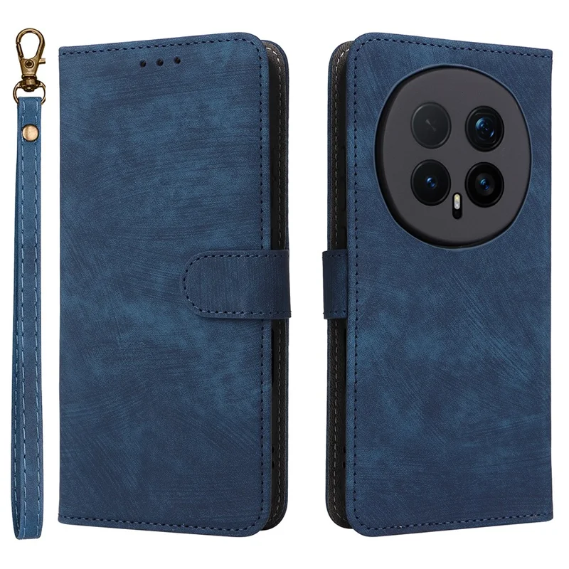 Pour l'honneur Magic8 Pro 5G Étui Portefeuille Blocage RFID Cuir PU Housse de Téléphone Support avec Sangle - Bleu