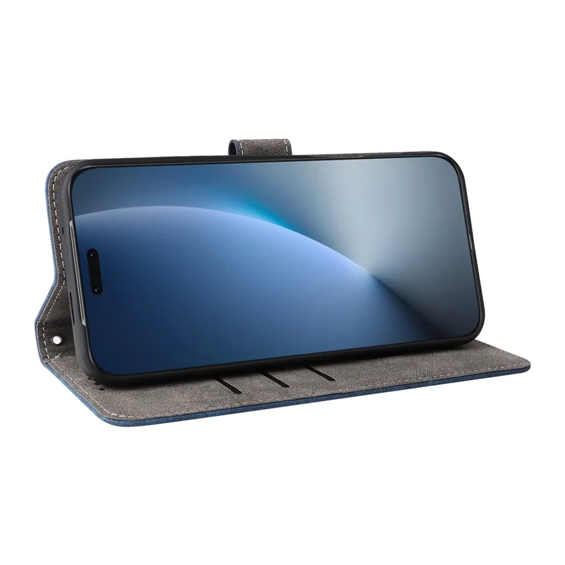 Pour l'honneur Magic8 Pro 5G Étui Portefeuille Blocage RFID Cuir PU Housse de Téléphone Support avec Sangle - Bleu