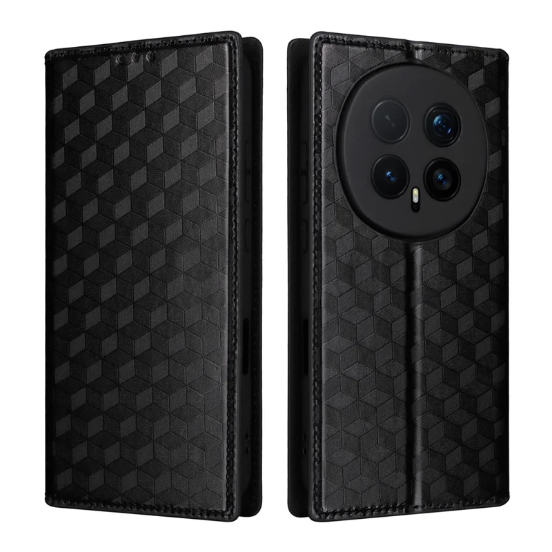 Étui portefeuille 5G Magic8 Pro For Honor - Cuir PU avec motif en losange - Noir