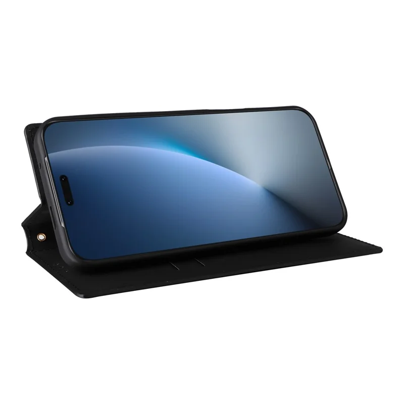 Étui portefeuille 5G Magic8 Pro For Honor - Cuir PU avec motif en losange - Noir