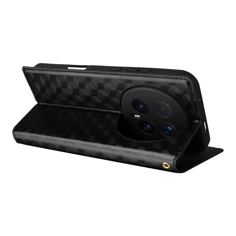 Étui portefeuille 5G Magic8 Pro For Honor - Cuir PU avec motif en losange - Noir