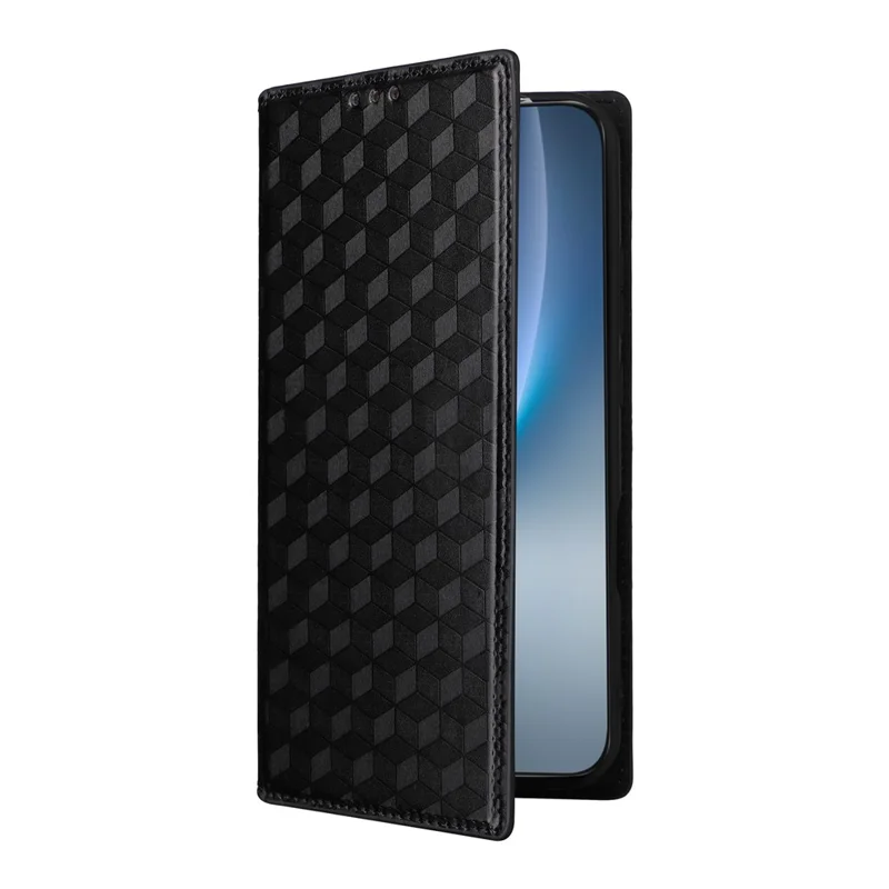 Étui portefeuille 5G Magic8 Pro For Honor - Cuir PU avec motif en losange - Noir