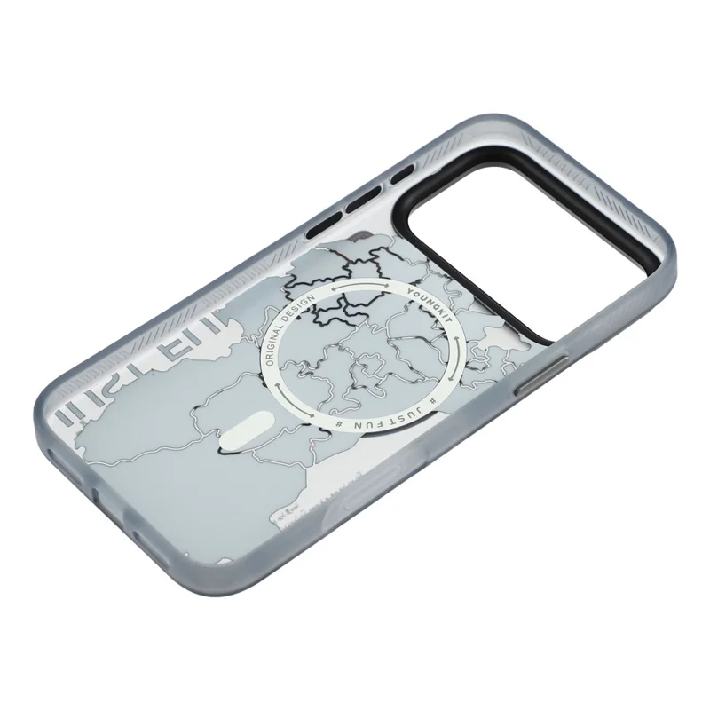 YOUNGKIT For iPhone 17 Pro Max Magnetic Case Highway Trajectory Pattern TPU + PC + Metal Phone Back Cover - National Highway 318