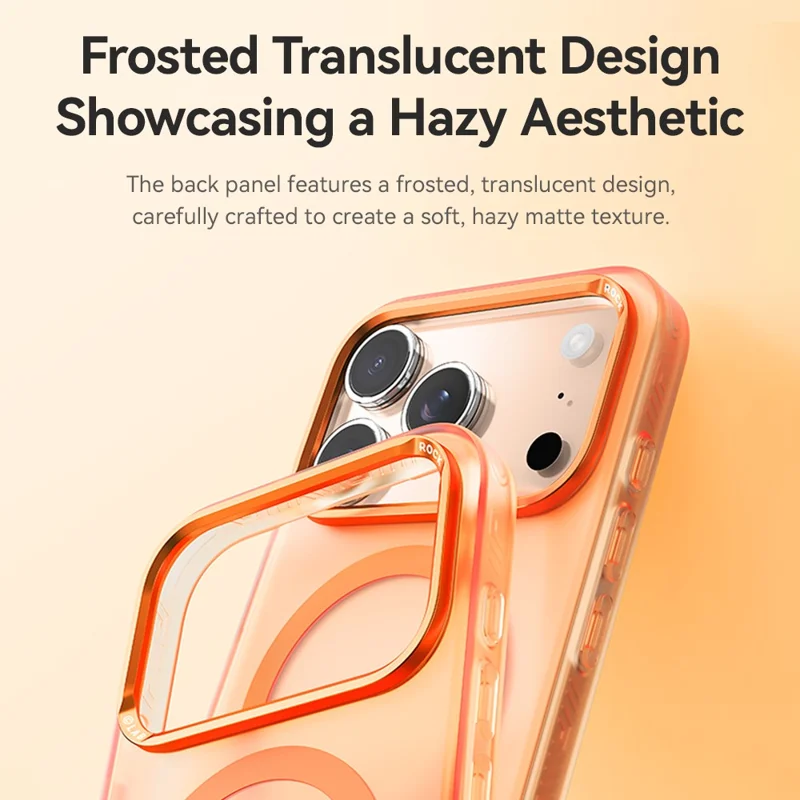 ROCK For iPhone 17 Pro Case Compatible with MagSafe Metal Lens Frame TPU + PC Matte Phone Cover - Black