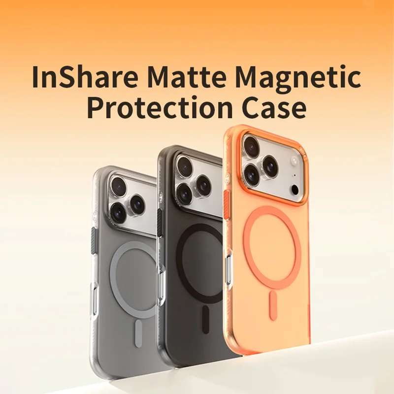 ROCK For iPhone 17 Pro Case Compatible with MagSafe Metal Lens Frame TPU + PC Matte Phone Cover - Black