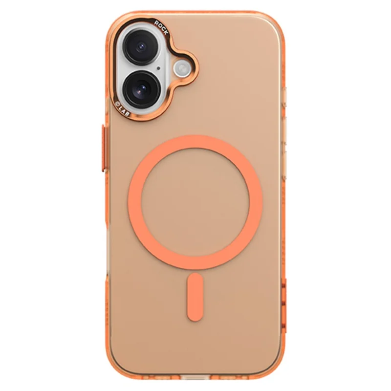 ROCK For iPhone 17 Case Compatible with MagSafe Metal Lens Frame TPU + PC Matte Phone Cover - Orange