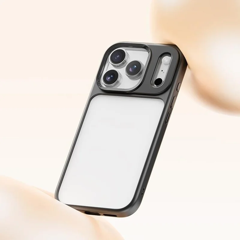 ROCK Pour iPhone 17 Pro Max Coque de Téléphone Transparente PC + TPU Antichoc Coque Arrière - Noir