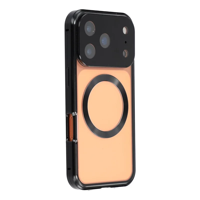 Coque iPhone 17 Pro Max Double Face Verre Trempé Housse de Téléphone Compatible avec MagSafe Protecteur Intégral - Noir