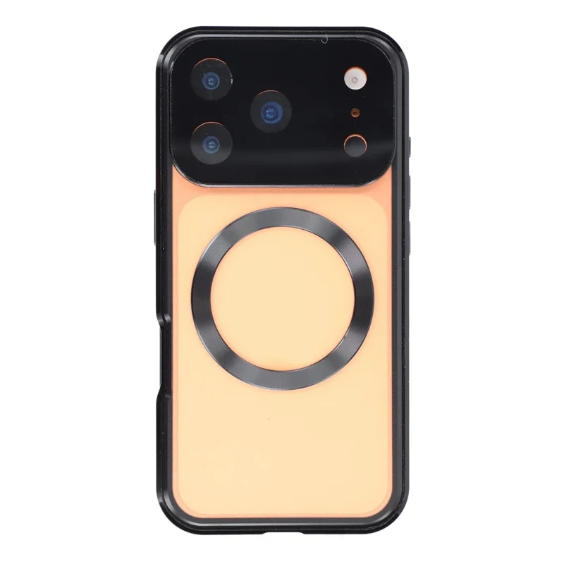 Coque iPhone 17 Pro Max Double Face Verre Trempé Housse de Téléphone Compatible avec MagSafe Protecteur Intégral - Noir