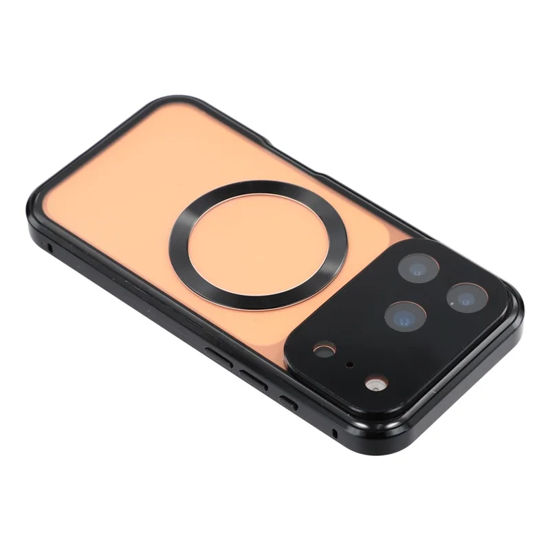 Coque iPhone 17 Pro Max Double Face Verre Trempé Housse de Téléphone Compatible avec MagSafe Protecteur Intégral - Noir