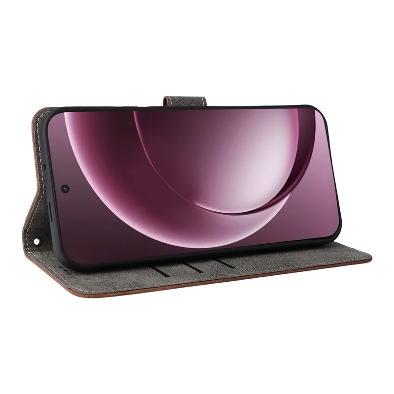 OnePlus 15 5G Hülle Brieftasche RFID-Blockierung PU-Leder Handyhülle mit Ständer und Riemen - Braun