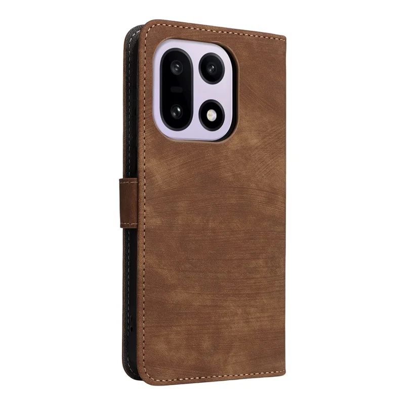 OnePlus 15 5G Hülle Brieftasche RFID-Blockierung PU-Leder Handyhülle mit Ständer und Riemen - Braun