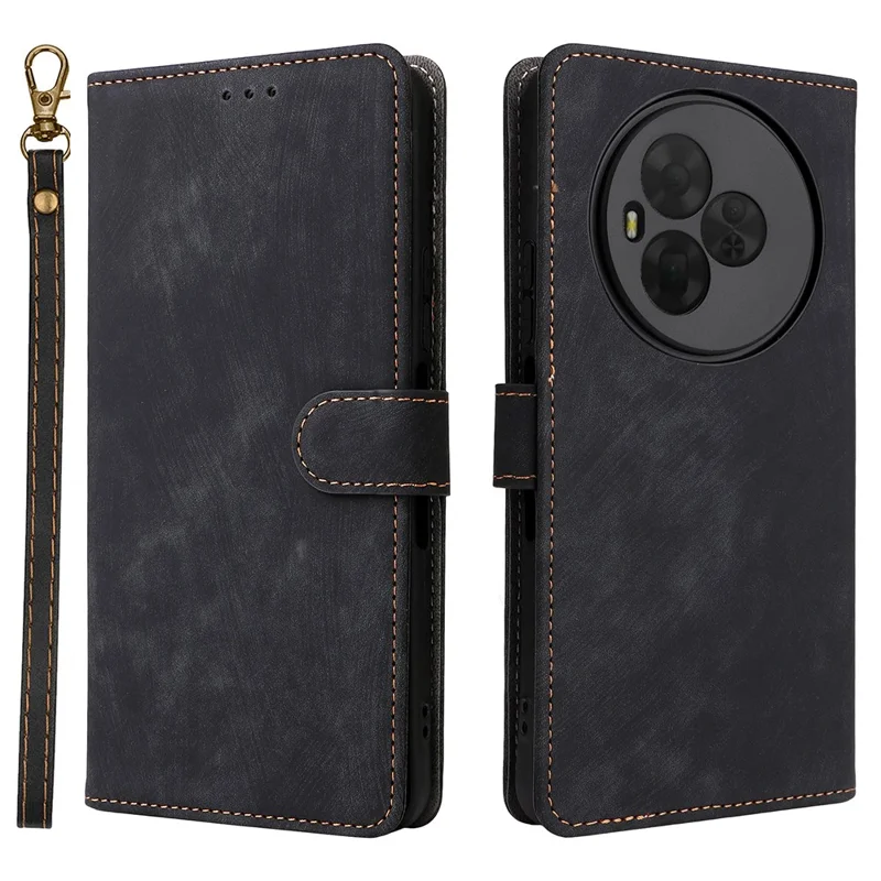 TCL NxtPaper 60 Ultra 5G Hülle Brieftasche RFID-Blockierung PU-Leder Handyhülle mit Ständer und Riemen - Schwarz