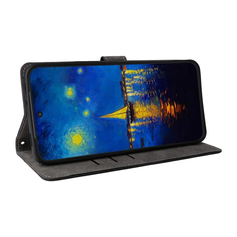 TCL NxtPaper 60 Ultra 5G Hülle Brieftasche RFID-Blockierung PU-Leder Handyhülle mit Ständer und Riemen - Schwarz