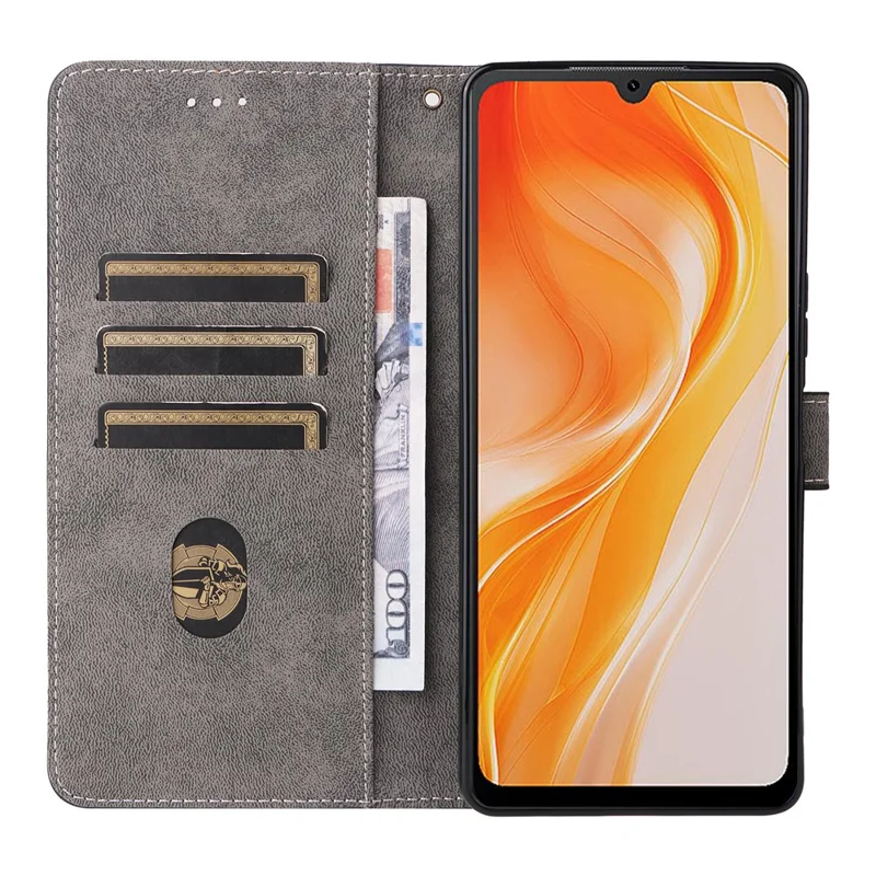 For Cubot P90 Case Wallet RFID Blocking PU Leather Phone Cover Stand with Strap - Blue