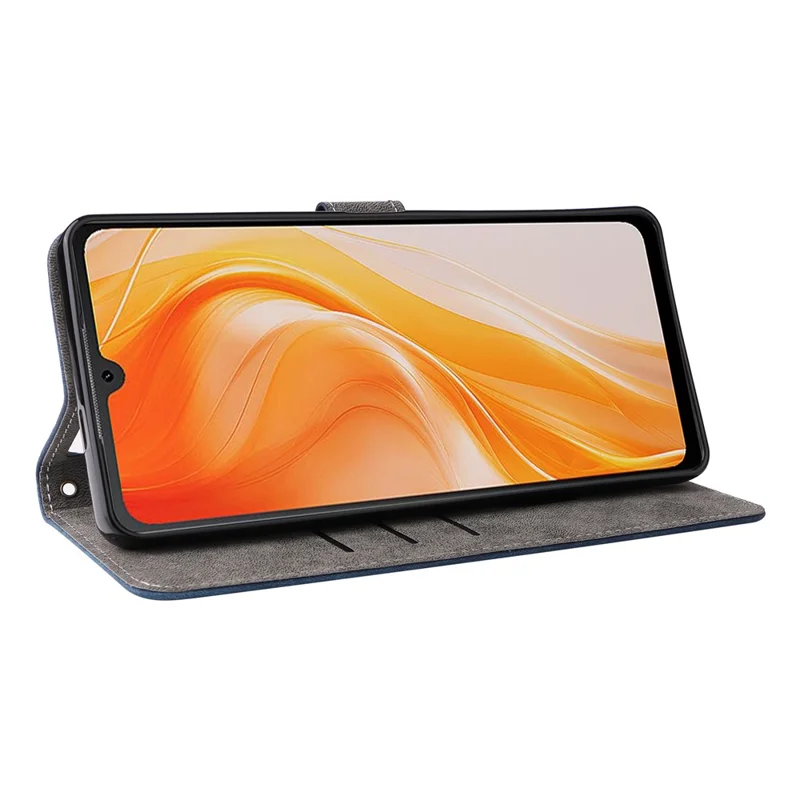 For Cubot P90 Case Wallet RFID Blocking PU Leather Phone Cover Stand with Strap - Blue