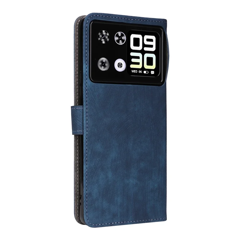 For Cubot P90 Case Wallet RFID Blocking PU Leather Phone Cover Stand with Strap - Blue