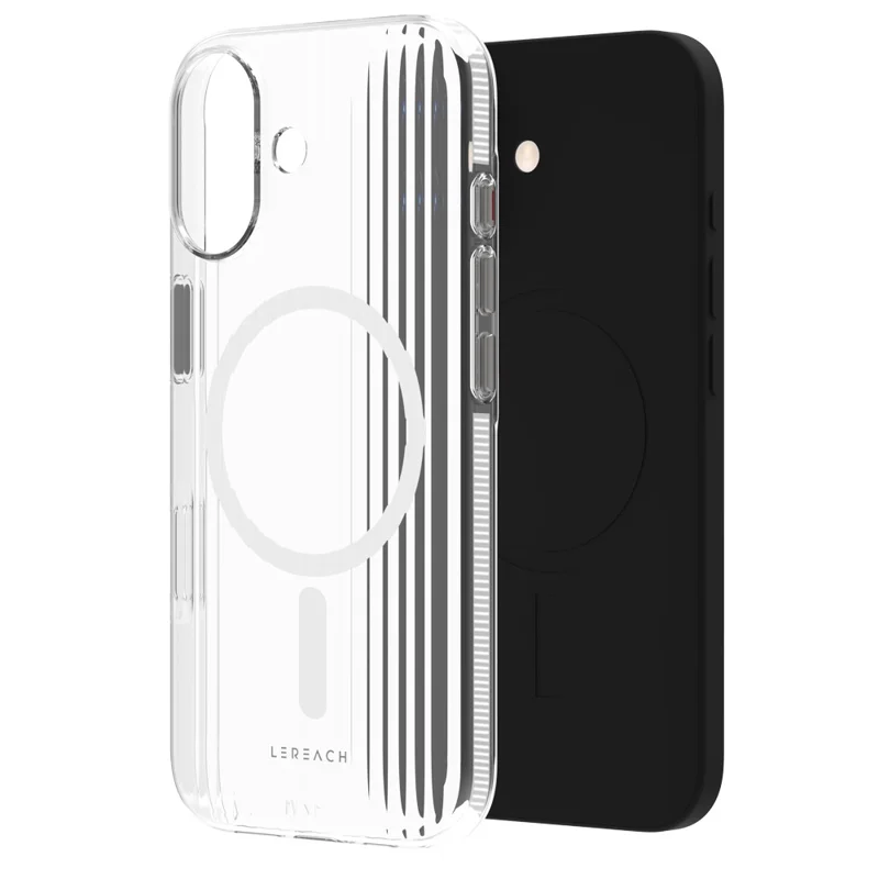 LEREACH TOC Series for iPhone 17 Case Flowing Grid PC Phone Cover Compatible with MagSafe - White