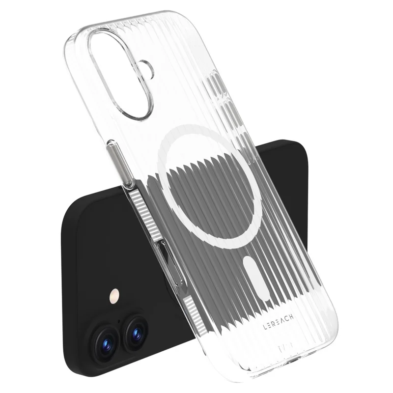 LEREACH TOC Series for iPhone 17 Case Flowing Grid PC Phone Cover Compatible with MagSafe - White