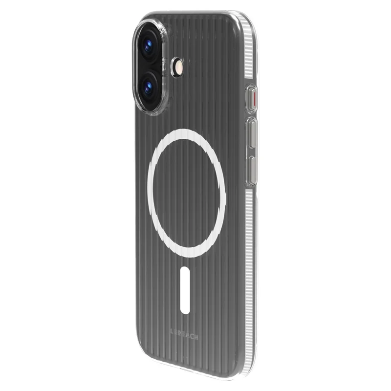 LEREACH TOC Series for iPhone 17 Case Flowing Grid PC Phone Cover Compatible with MagSafe - White