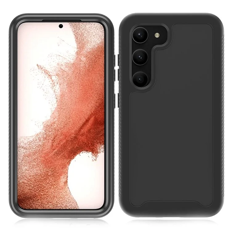 Pour Samsung Galaxy S23 PC + Étui de protection anti-chute TPU Couverture de téléphone de protection complète avec protecteur d'écran en PET - Noir