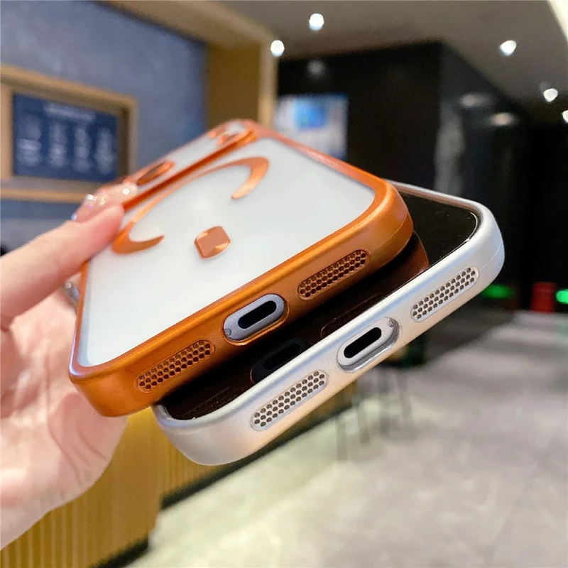 Capa para iPhone 17 Pro Max com Estojo Magnético Compatível com MagSafe, Capa de Telefone de PC TPU Fosca - Laranja Fosco