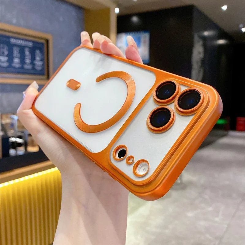Capa Magnética Compatível com MagSafe para iPhone 17 Pro - Capa de Telefone de PC TPU Fosca - Laranja Fosco