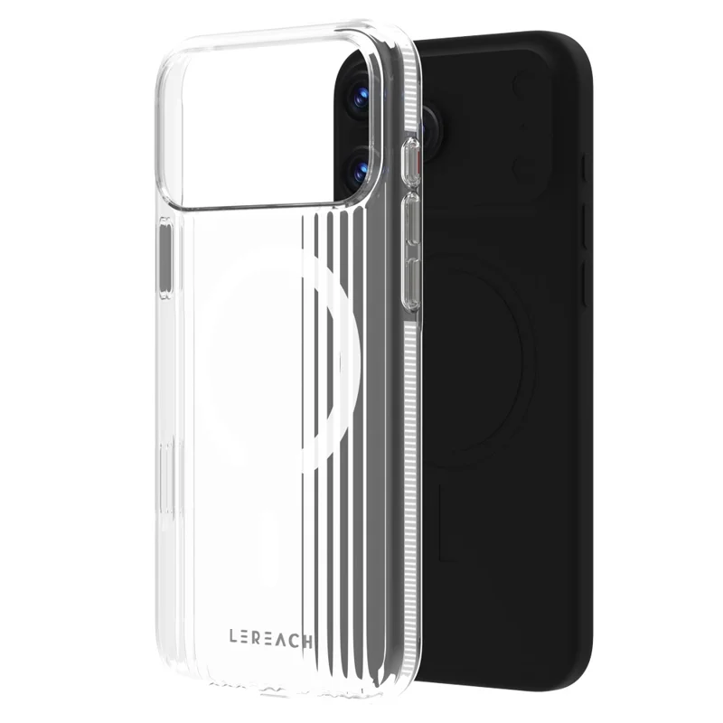 LEREACH TOC Series for iPhone 17 Pro Case Flowing Grid PC Phone Cover Compatible with MagSafe - White