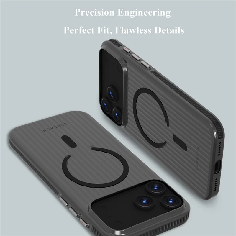 LEREACH TOC Series for iPhone 17 Pro Case Flowing Grid PC Phone Cover Compatible with MagSafe - White