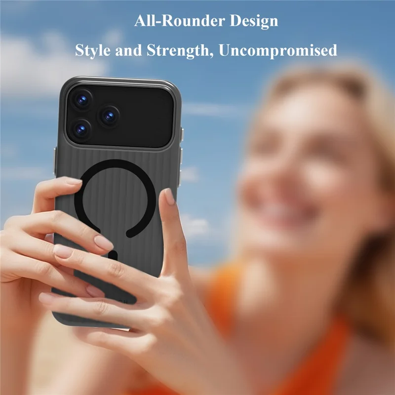 LEREACH TOC Series for iPhone 17 Pro Case Flowing Grid PC Phone Cover Compatible with MagSafe - White