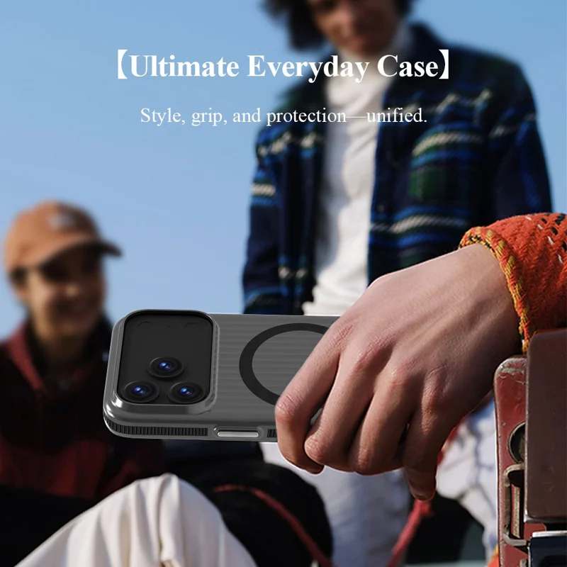 LEREACH TOC Series for iPhone 17 Pro Case Flowing Grid PC Phone Cover Compatible with MagSafe - White