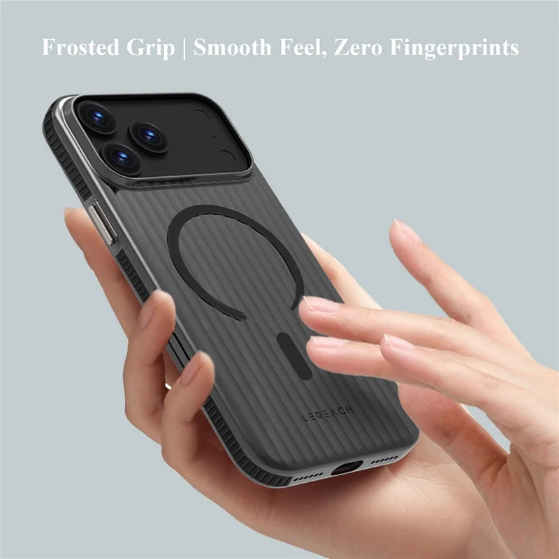 LEREACH TOC Series for iPhone 17 Pro Case Flowing Grid PC Phone Cover Compatible with MagSafe - White