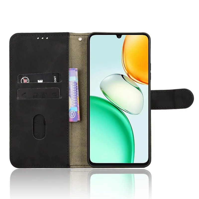 Für Ehre Spielen10 4G Lederetui Haut Gefühl Anti-Drop Brieftasche Flip Handyhülle - Schwarz