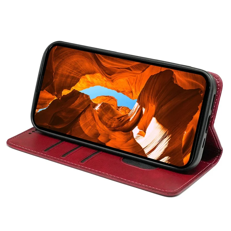 Für vivo iQOO 15 5G-Hülle mit verborgenem Magnetverschluss, Kalblederstruktur, Handyhülle - Rot