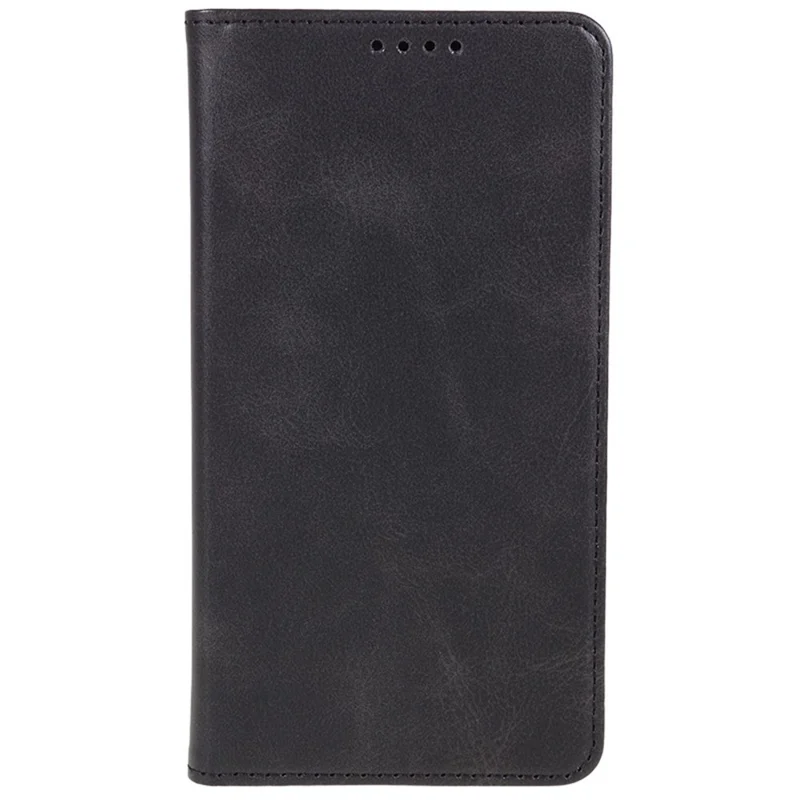 For vivo iQOO 15 5G Case Strong Magnetic PU Leather Phone Cover Calf Texture - Black