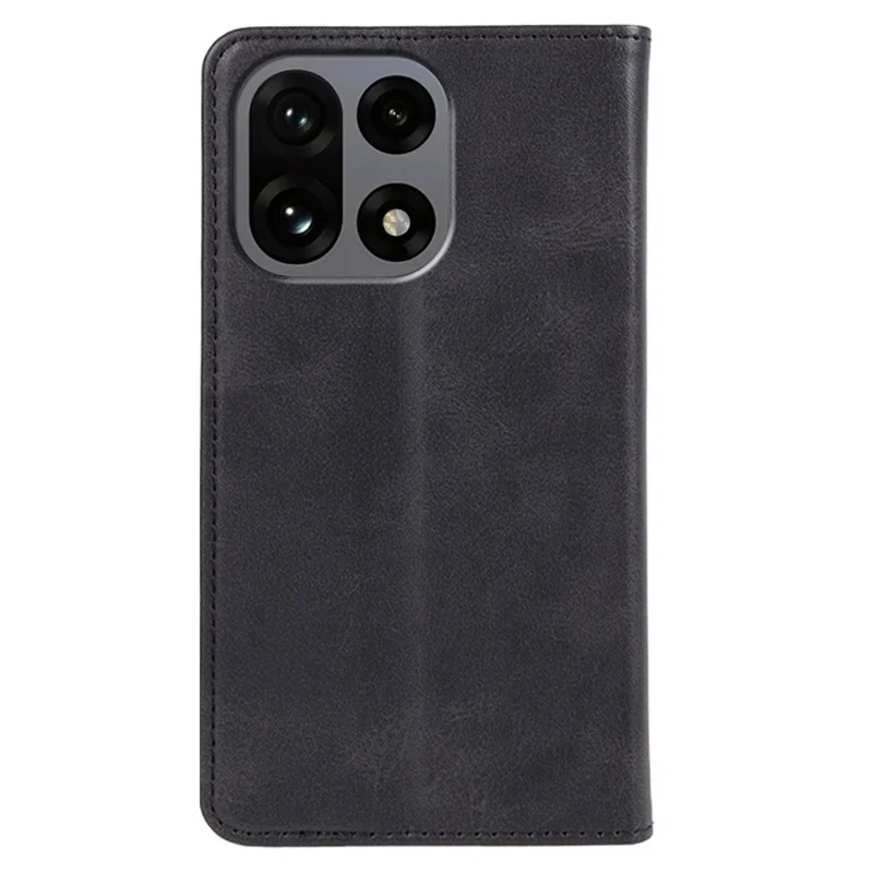 Capa para OnePlus 15 5G - Couro PU com Textura de Bezerro, Magnética Resistente - Preto