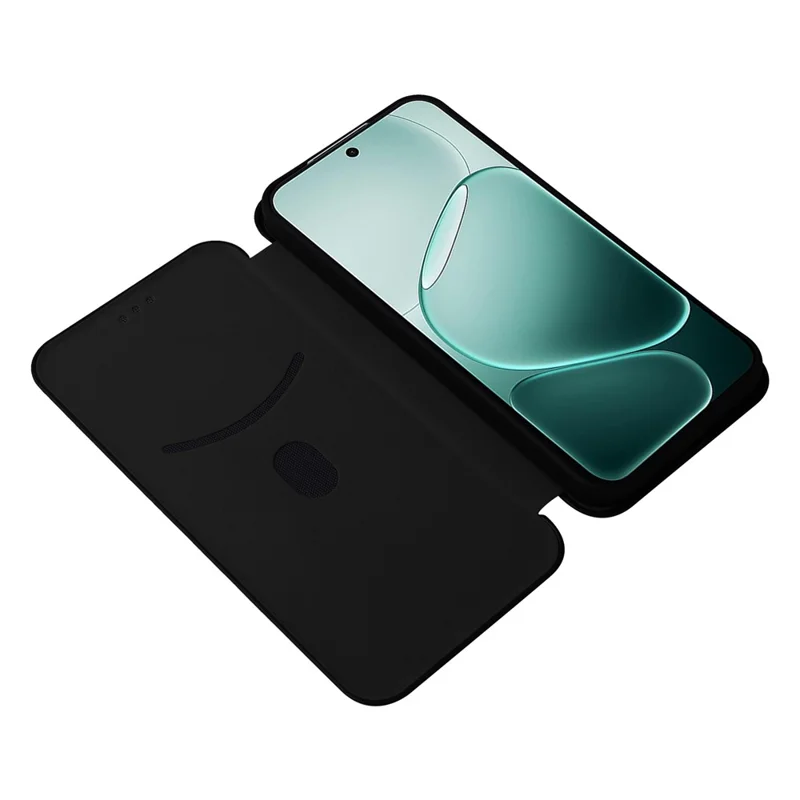 Capa para Oppo A6 Pro 5G / 4G com Textura de Fibra de Carbono à Prova de Queda em Couro PU - Preto
