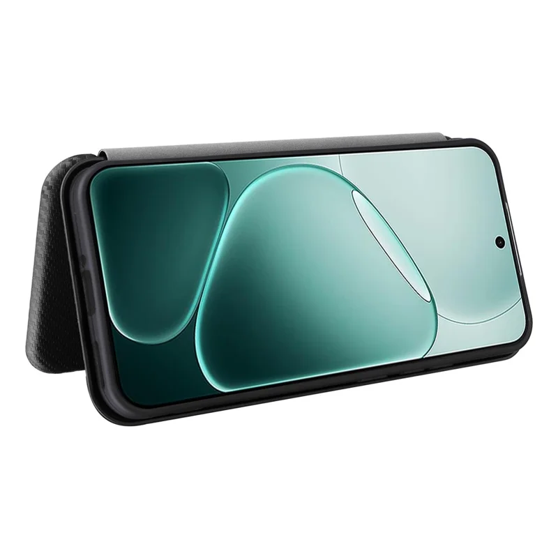 Capa para Oppo A6 Pro 5G / 4G com Textura de Fibra de Carbono à Prova de Queda em Couro PU - Preto