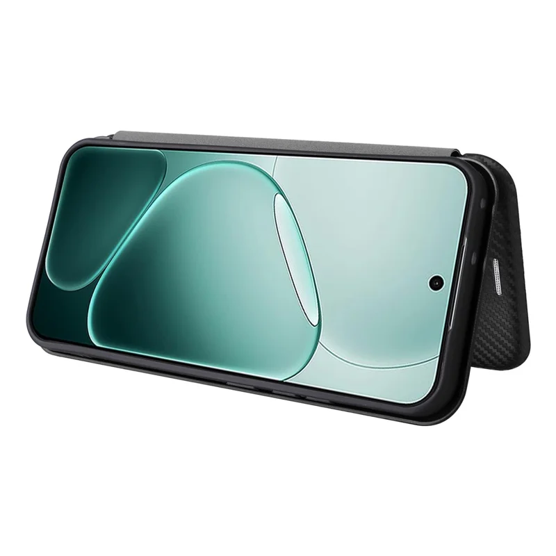 Capa para Oppo A6 Pro 5G / 4G com Textura de Fibra de Carbono à Prova de Queda em Couro PU - Preto