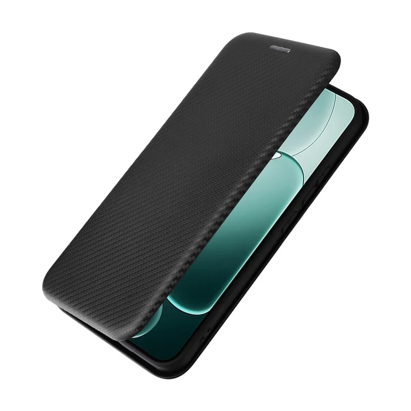 Capa para Oppo A6 Pro 5G / 4G com Textura de Fibra de Carbono à Prova de Queda em Couro PU - Preto