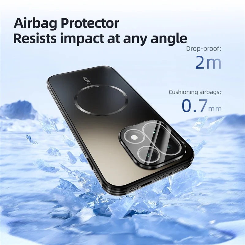 ABEEL For OnePlus 15 5G Magnetic Case TPU PC Cooling Matte Phone Back Cover with Lens Film - Titanium Grey