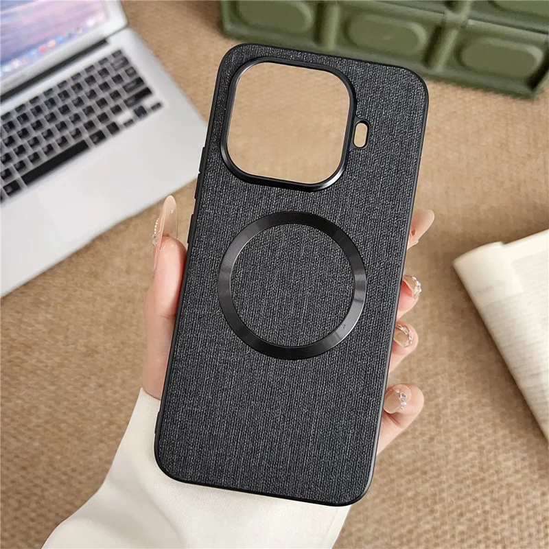 Obudowa do Xiaomi 15T Pro, odporna na upadki, z miękkiego TPU i tkaniny, kompatybilna z MagSafe – Czarny