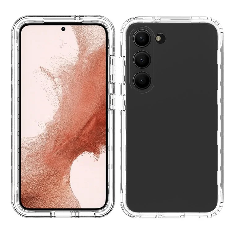 Crystal Clear Phone Case für Samsung Galaxy S23+ TPU Hartplastik Schutzhülle Farbverlauf Stoßfest - Transparent