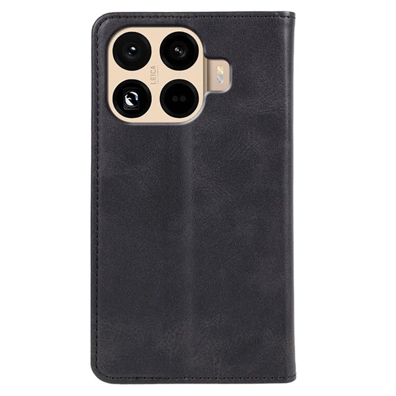 Чехол Xiaomi 15T Pro, прочный магнитный чехол из искусственной кожи с фактурой телячьей кожи - черный